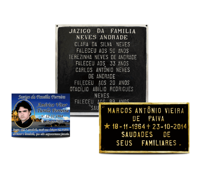 Placa para Tumulo - Fundição Campo Belo - Placas de Metal